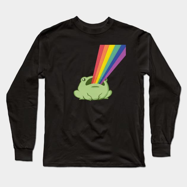 Rainbow frog Long Sleeve T-Shirt by popcornpunk